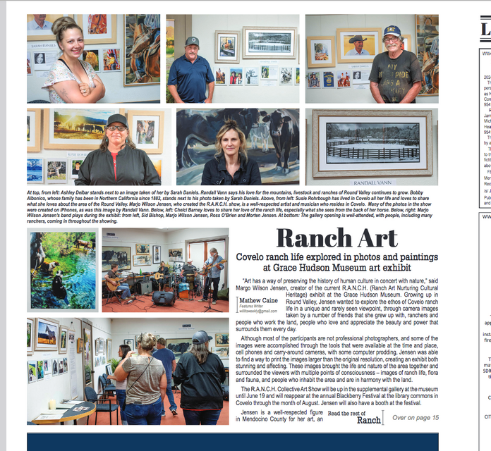 RANCH ART SHOW at Grace Hudson Museum Garners Local Press In The Willits Weekly